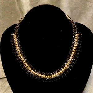 Vintage Weiss Black Glass Necklace /earring  Combo